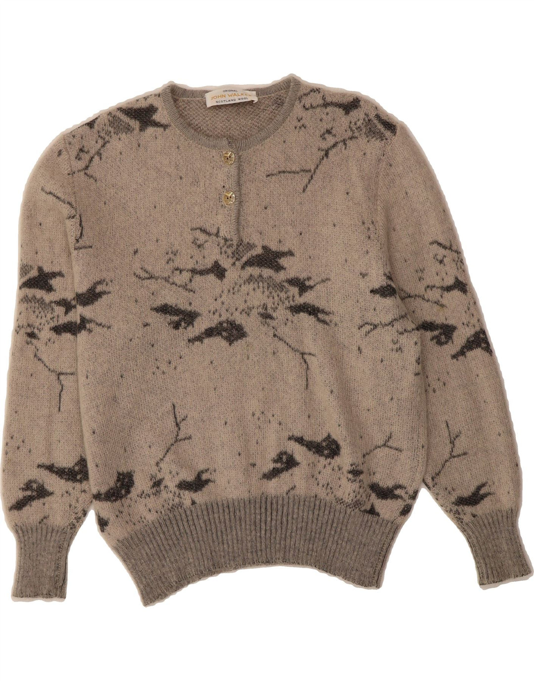 JOHN WALKER Womens Crew Neck Jumper Sweater UK 14 Medium Grey Vintage John Walker and Second-Hand John Walker from Messina Hembry 