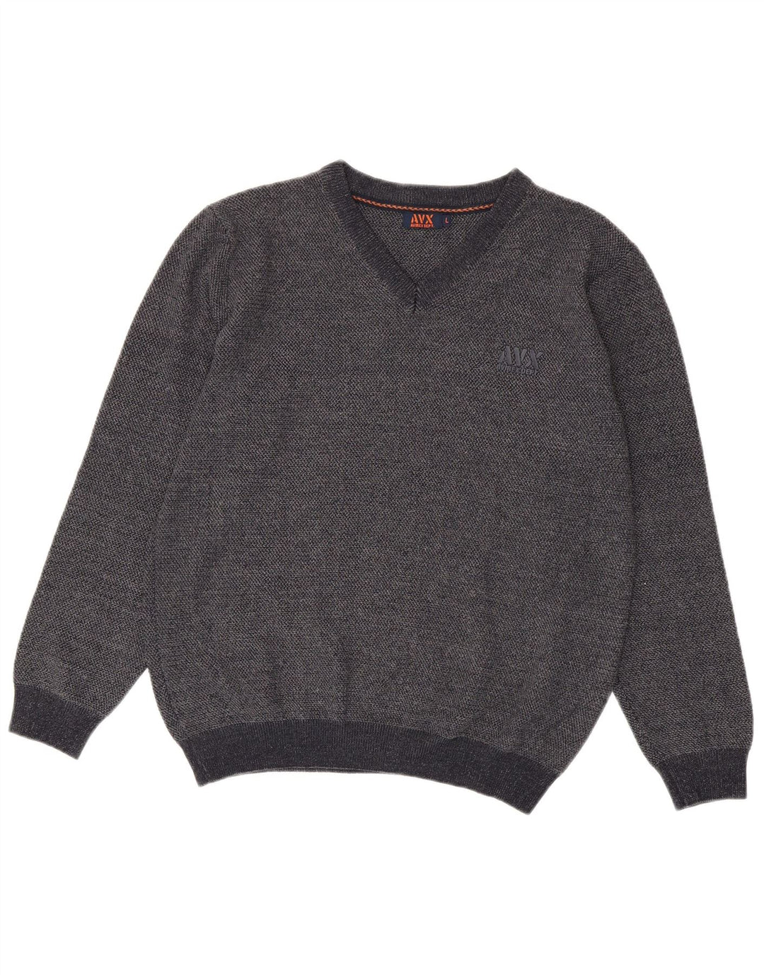 Avirex Jersey con cuello en V para hombre, talla grande, viscosa gris
