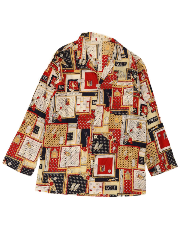 Camisa de pijama vintage para hombre IT 48 Algodón patchwork multicolor pequeño
