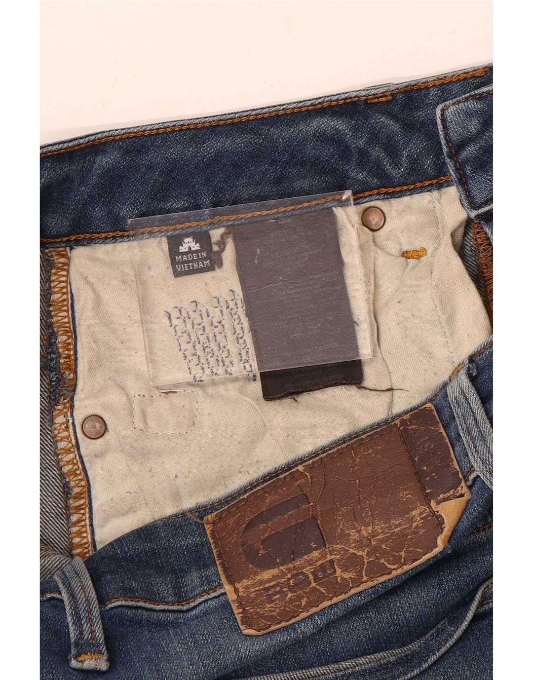Vaqueros rectos desgastados para hombre G-Star W30 L34 Algodón azul