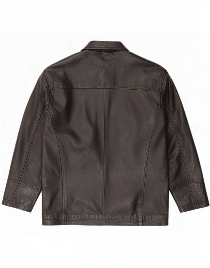 Vintage hombres chaqueta de cuero Reino Unido 40 grande negro