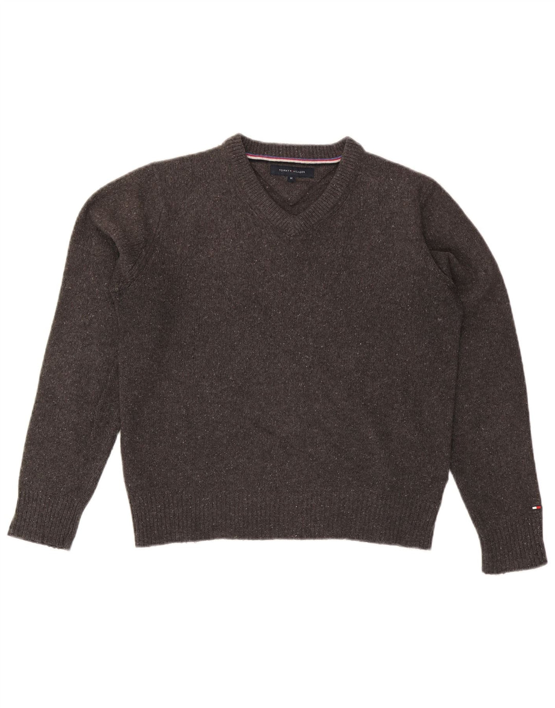 Tommy Hilfiger Jersey con Cuello en V de Lana Gris Medio para Hombre