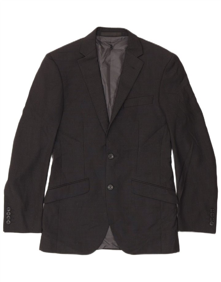 Marks & Spencer Chaqueta tipo blazer de 2 botones para hombre UK 38 Gris medio a rayas