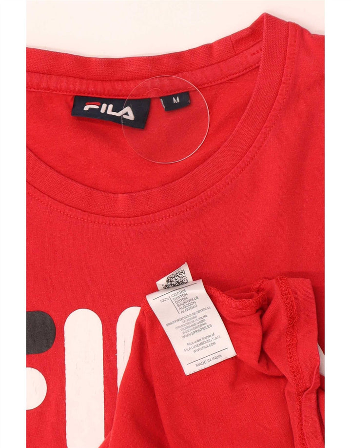 Fila Camiseta gráfica para hombre Top Medium Red Cotton