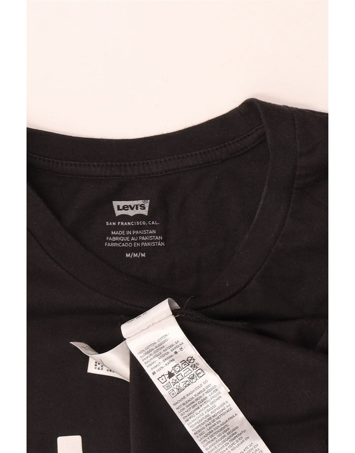 Levi's Camiseta gráfica para mujer Top UK 44 Algodón negro mediano