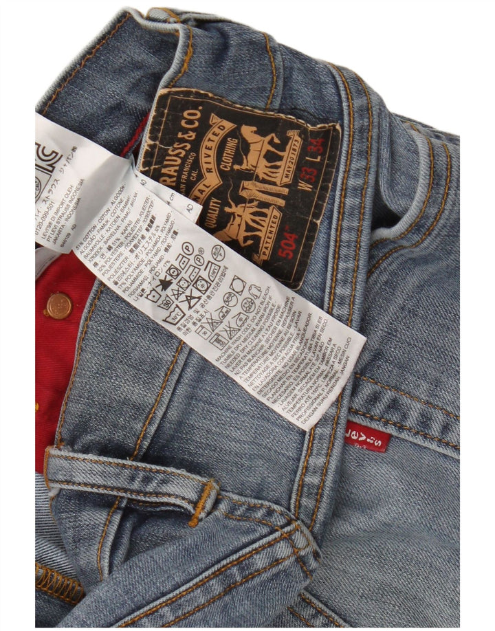 Levi's Hombre 504 Vaqueros Rectos W33 L27 Algodón Azul