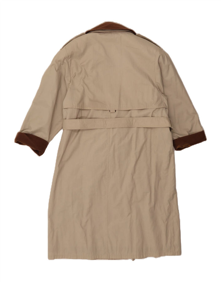 ST MICHAEL Womens Trench Coat UK 16 Large Beige Colourblock Cotton Vintage St Michael and Second-Hand St Michael from Messina Hembry 