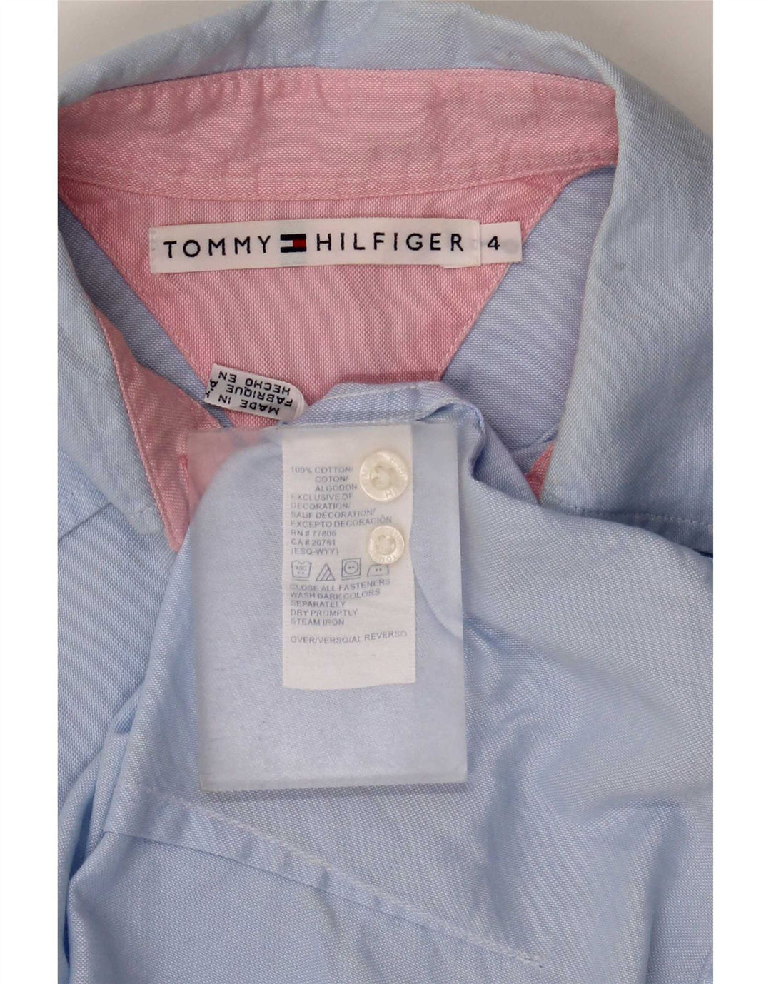 Tommy Hilfiger Camisa para mujer US 4 Pequeño Algodón Azul