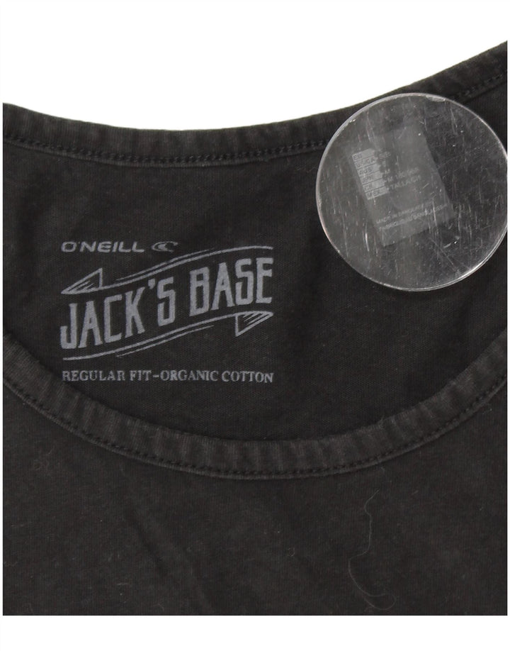 O'NEILL Camiseta sin mangas con gráfico de corte regular para hombre, talla pequeña, algodón negro