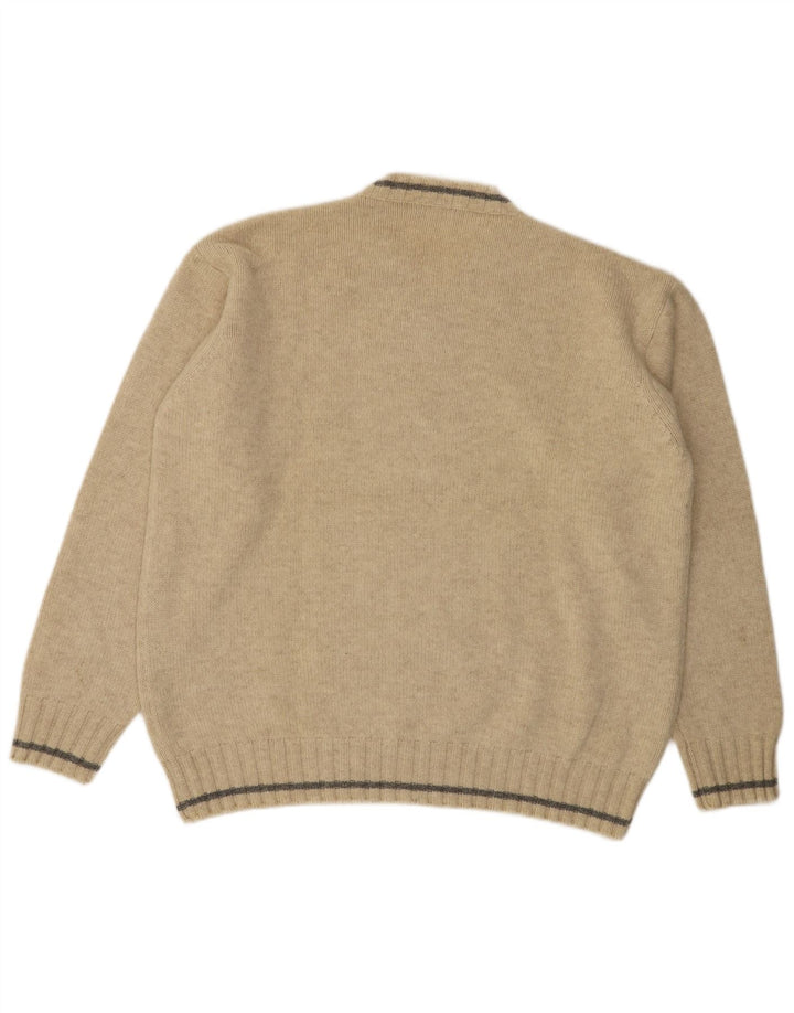 Fred Perry Jersey Con Cuello En V Para Hombre De Lana Beige Grande