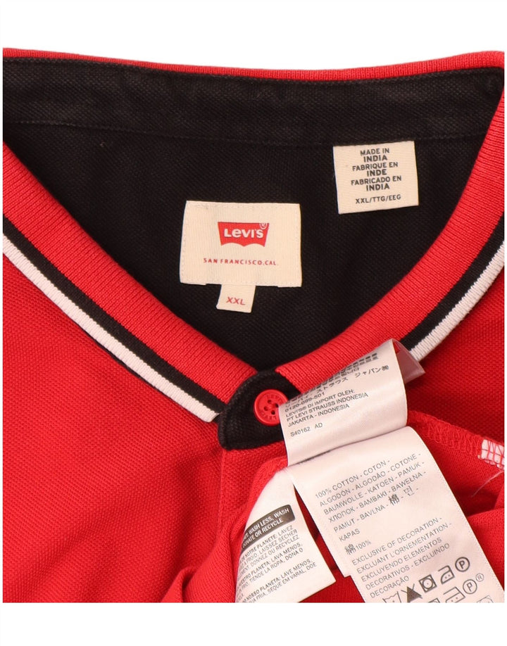 Polo Levi's para hombre 2XL Algodón rojo