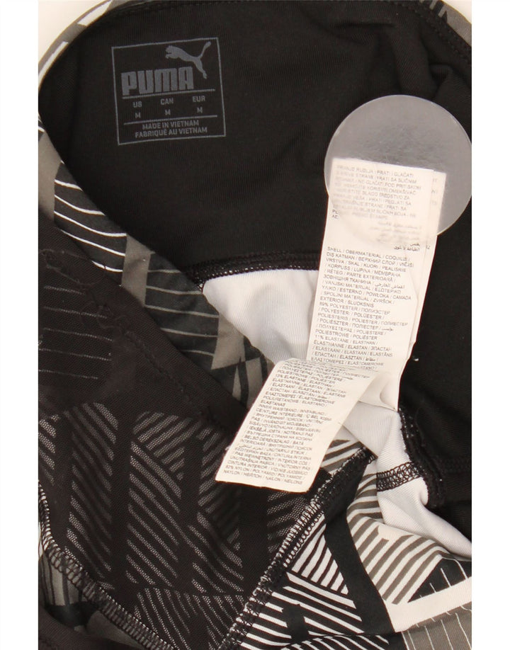 Puma Leggings Capri para Mujer UK 12 Mediano Negro Geométrico Poliéster