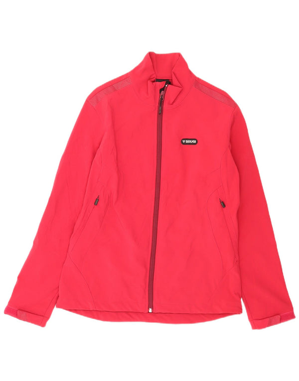 Brugi Mujer Chándal Top Chaqueta UK 40 Grande Rojo Poliéster Deportes