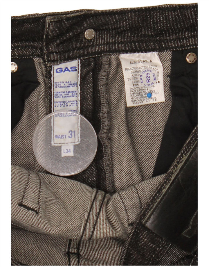 Vaqueros Rectos Mujer Gas W31 L26 Algodón Negro