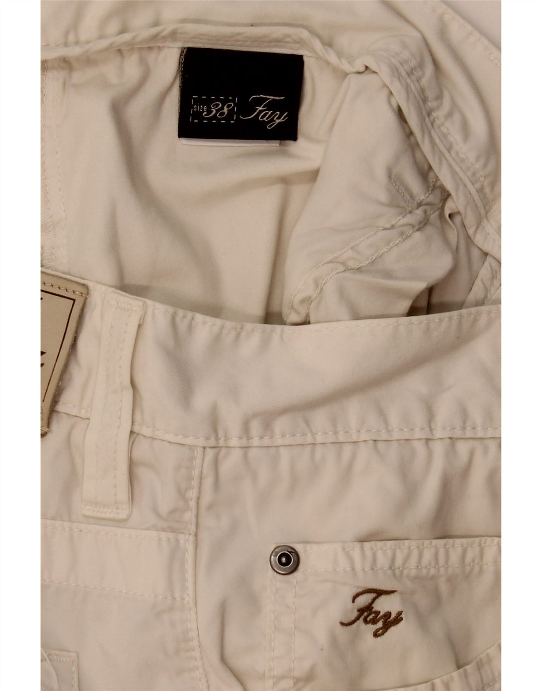 Fay Pantalones Cortos Casuales para Hombre W38 XL Algodón Beige