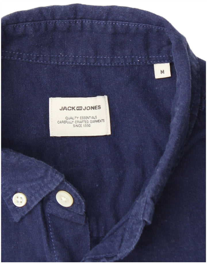 JACK & JONES Hombre Camisa Manga Corta Medium Azul Marino