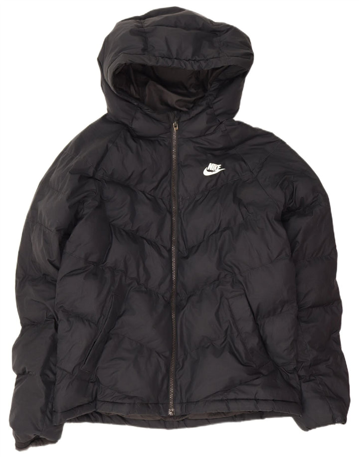Nike Chaqueta acolchada con capucha para niño 13-14 años XL Negro Poliéster