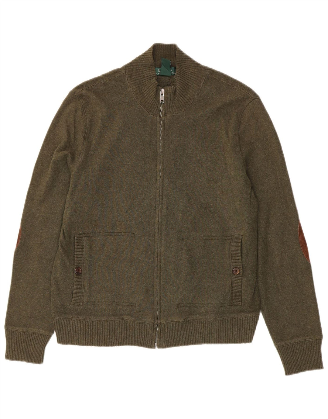 Ralph Lauren - Cárdigan para mujer, talla 40, algodón caqui mediano