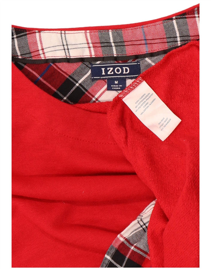IZOD Sudadera para mujer Jumper UK 12 Medium Red Check Cotton
