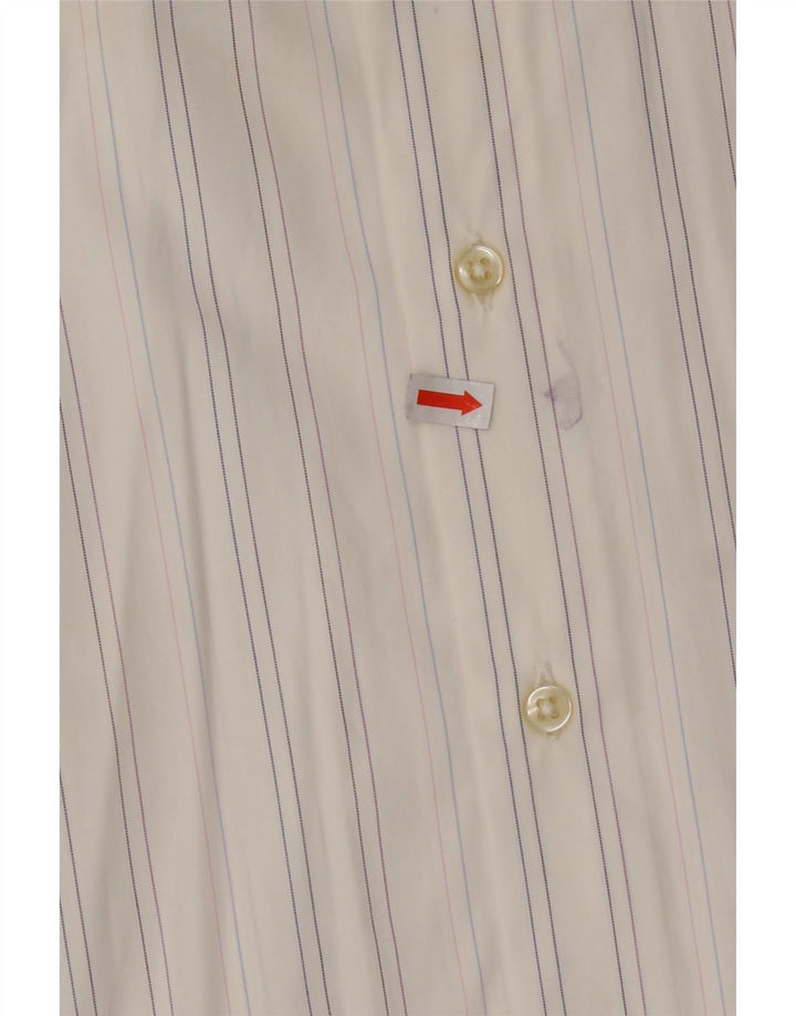 MASSIMO DUTTI Camisa Hombre Talla 43 Grande Algodón Rayas Blancas
