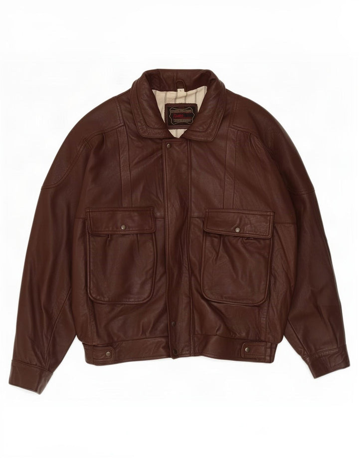 Pointers Chaqueta de cuero para hombre UK 40 Large Borgoña