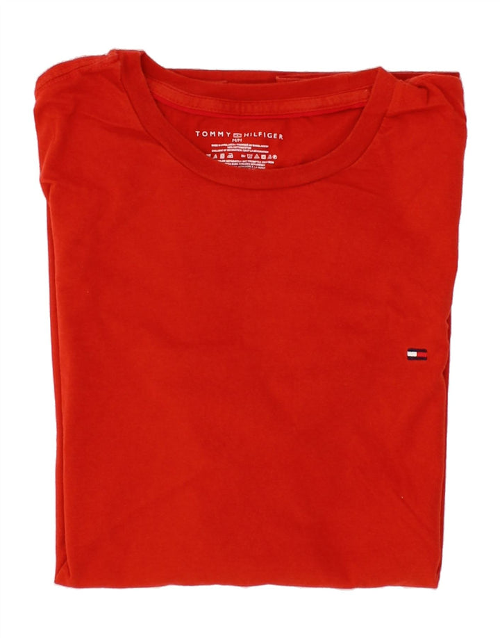 TOMMY HILFIGER Mens T-Shirt Top Medium Red Cotton Vintage Tommy Hilfiger and Second-Hand Tommy Hilfiger from Messina Hembry 