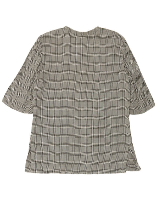 LUISA SPAGNOLI Chaqueta blazer de manga 3/4 para mujer IT 46 Large Green Check