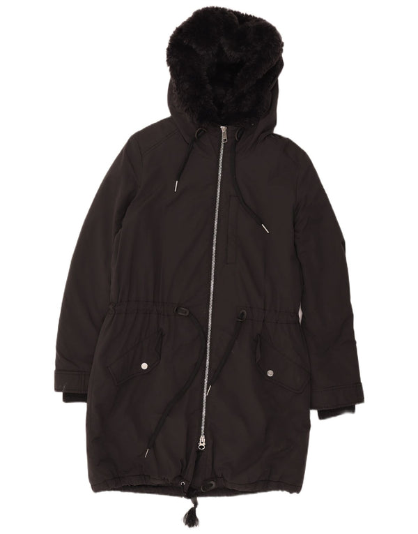 Tommy Hilfiger Chaqueta Parka Extragrande con Capucha para Mujer UK 10 Small Black