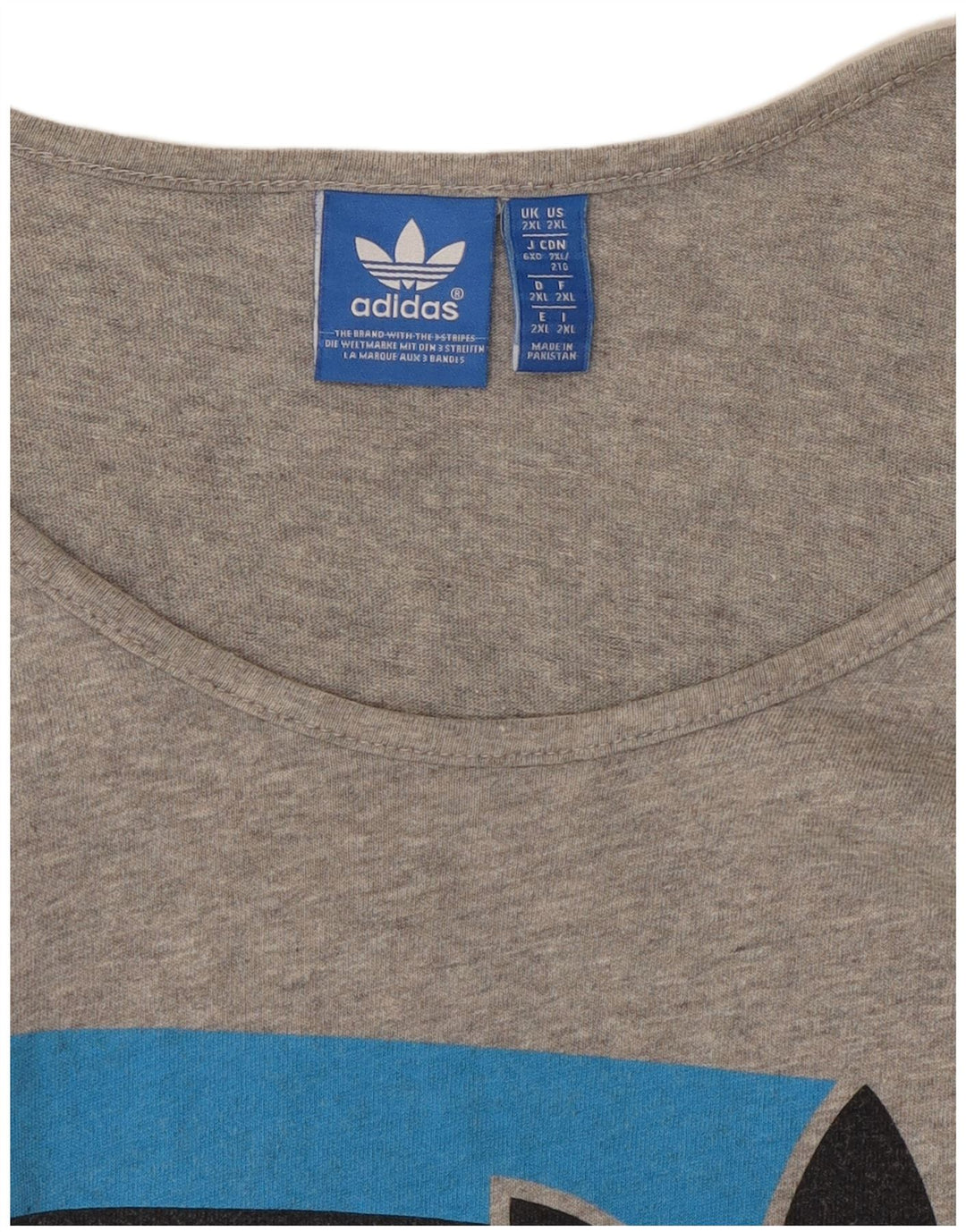 ADIDAS Camiseta sin mangas gráfica para hombre 2XL Gris Colorblock