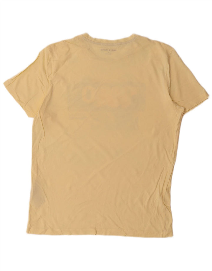 Jack & Jones Hombre Camiseta Gráfica Top Algodón Amarillo Mediano