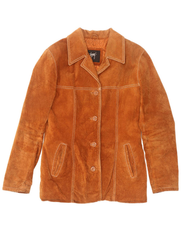 Gipsy Chaqueta de ante para mujer UK 44 Cuero marrón medio