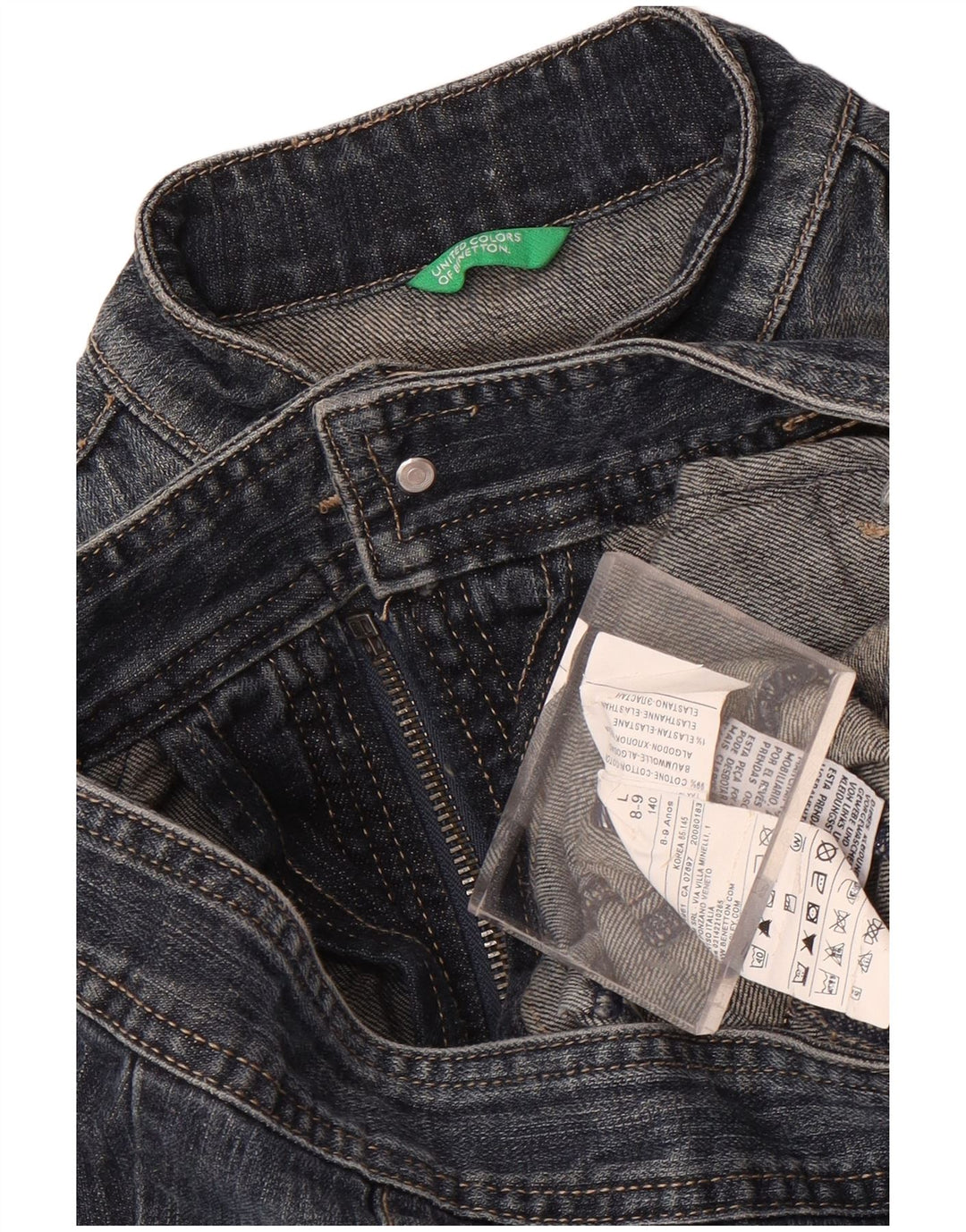 Benetton Chaqueta Vaquera para Niña 8-9 Años Grande Azul Marino Algodón