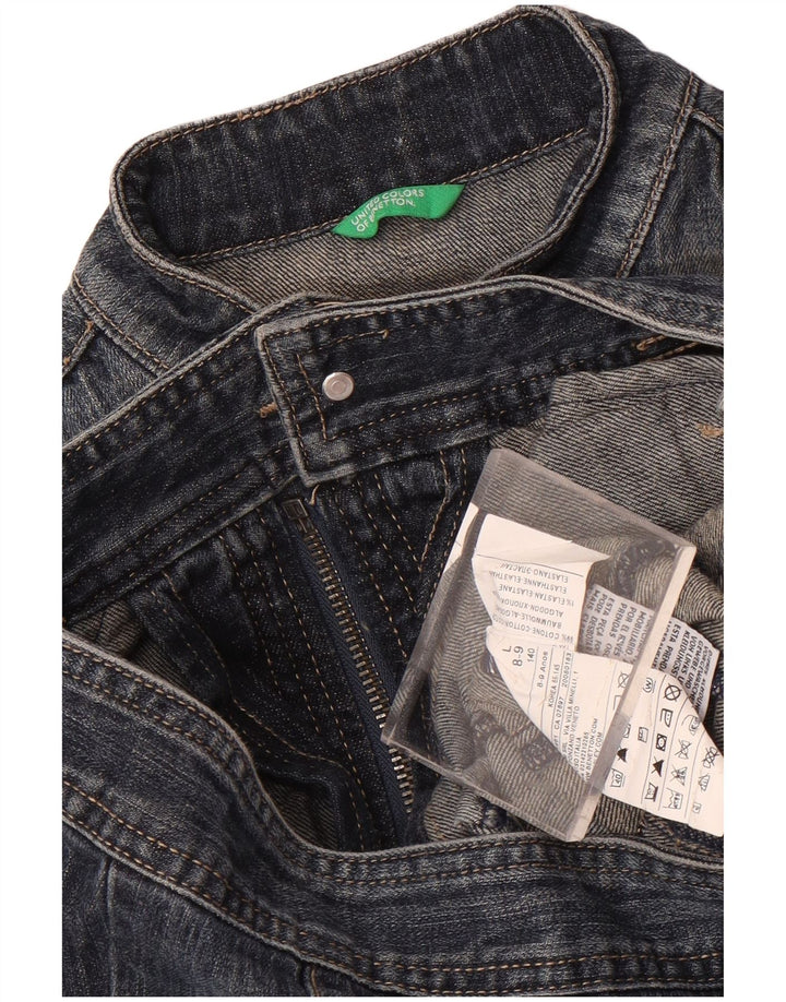 Benetton Chaqueta Vaquera para Niña 8-9 Años Grande Azul Marino Algodón