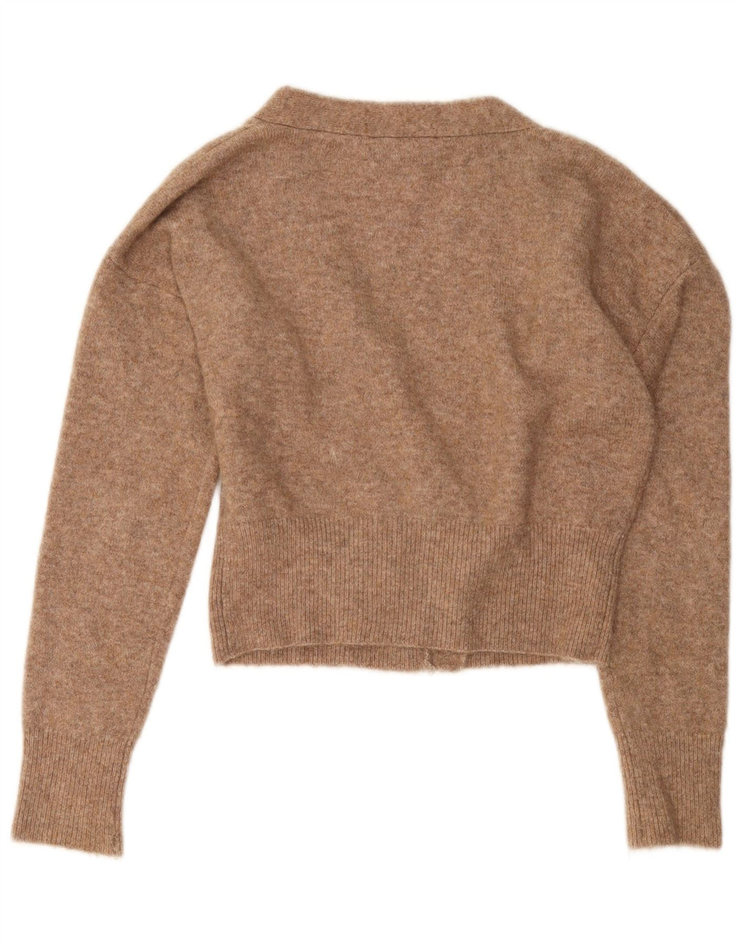 Zara Mujer Suéter Cárdigan Corto Extragrande UK 10 Small Beige
