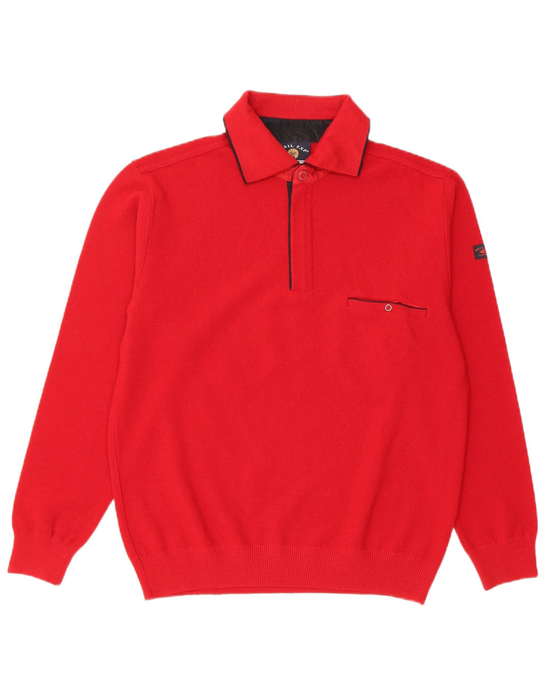 SAIL EXP Jersey tipo polo para hombre IT 48 Lana merino roja mediana