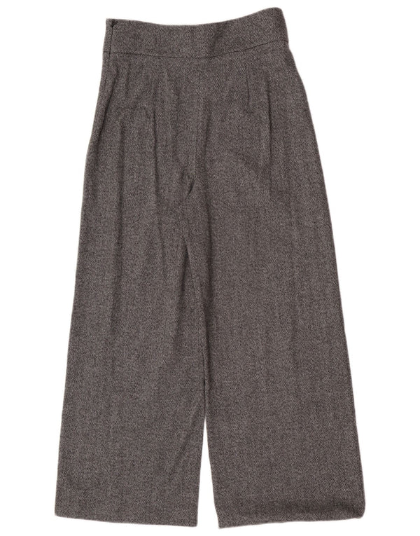 Pantalones cropped de pierna ancha Zara para mujer Small W26 L25 Grey Herringbone