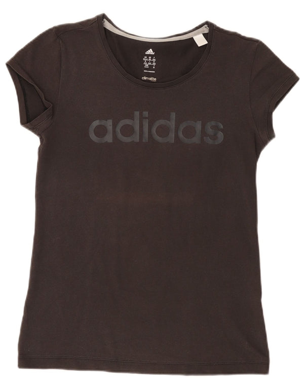 Adidas Mujer Climalite Graphic Camiseta Top UK 4/6 XS Marrón Algodón