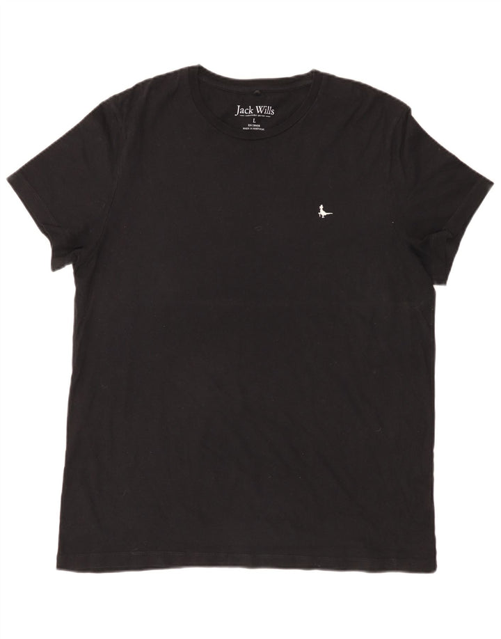 Jack Wills - Camiseta para hombre, talla grande, algodón negro