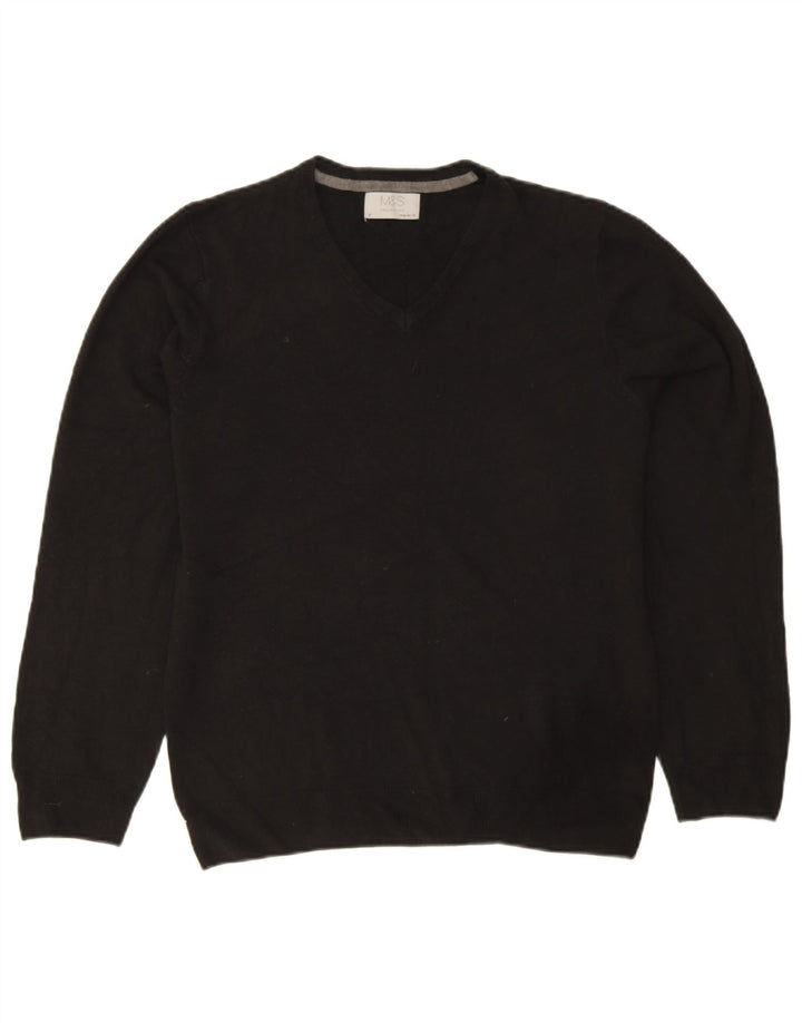 Marks & Spencer Jersey Regular Fit con Cuello en V para Hombre Acrílico Negro Medio
