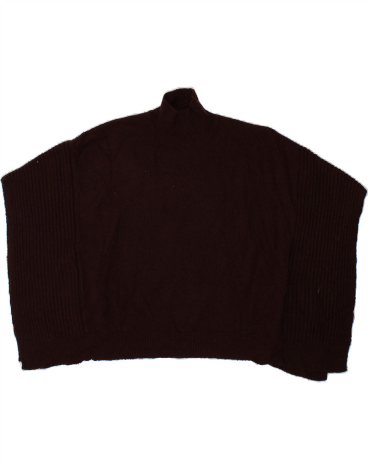 OASIS Womens Poncho Jumper One Size Burgundy Acrylic Vintage Oasis and Second-Hand Oasis from Messina Hembry 