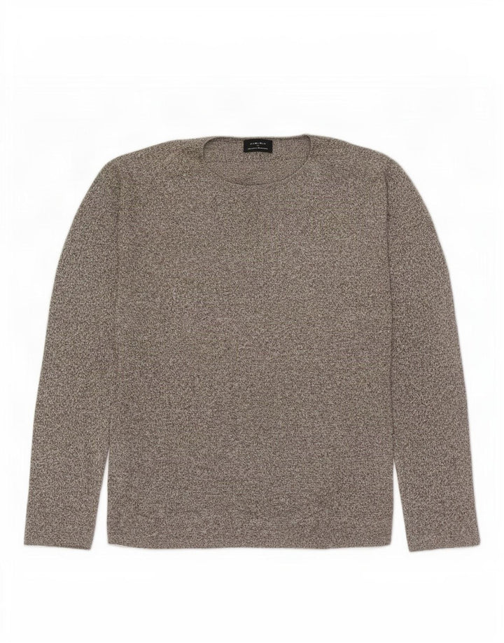 Zara Hombre Jersey De Cuello Redondo Jersey De Algodón Moteado Gris Pequeño