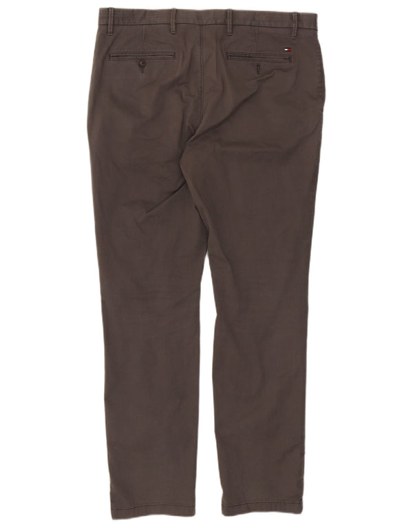 Tommy Hilfiger Pantalones chinos rectos para hombre W36 L32 Algodón gris