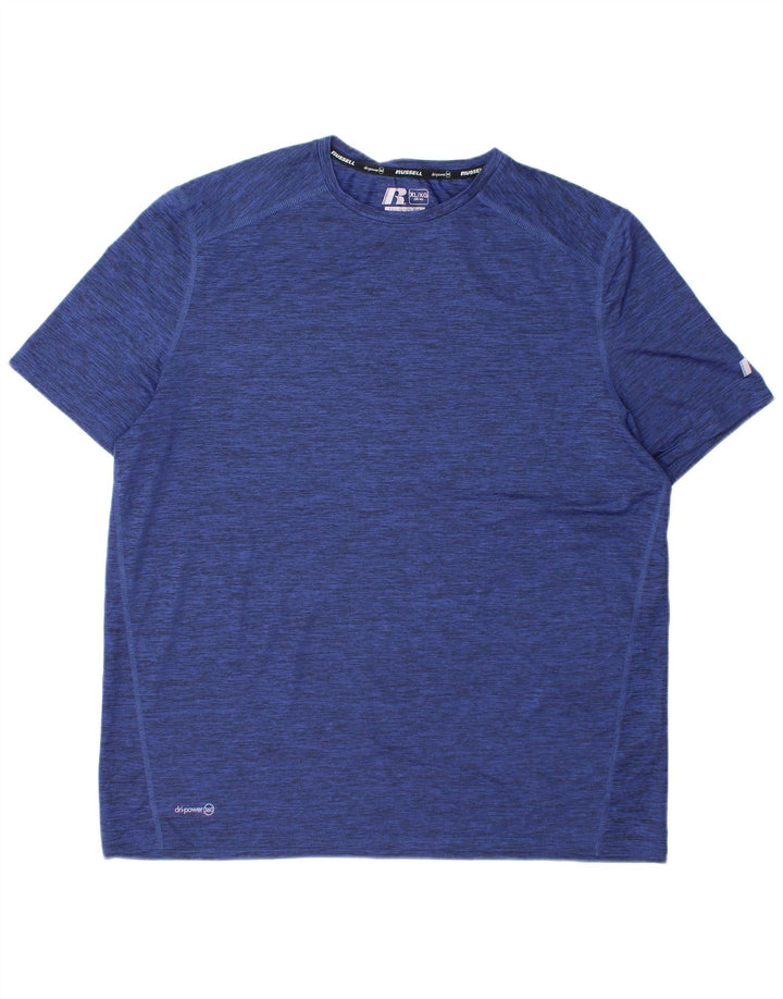 RUSSELL ATHLETIC Camiseta Dri-Power para hombre UK 46/48 XL Azul marino moteado
