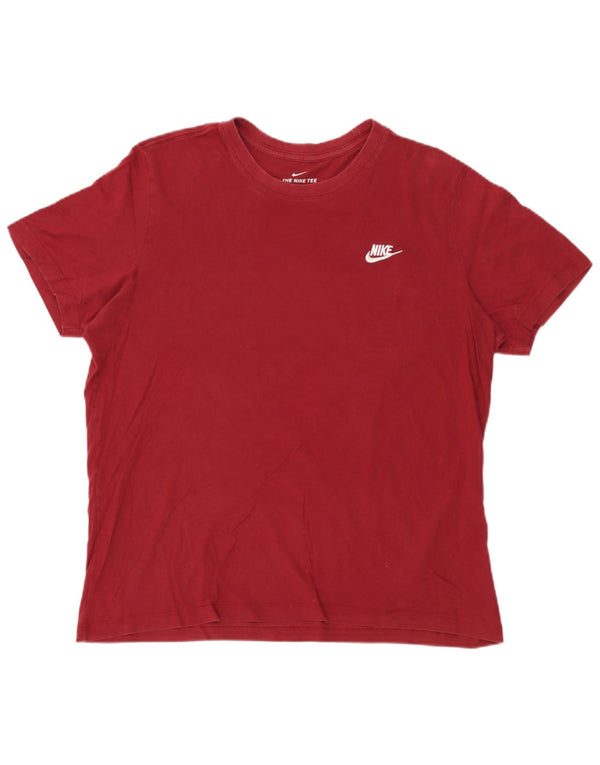 Camiseta Nike Hombre Top Large Borgoña Algodón