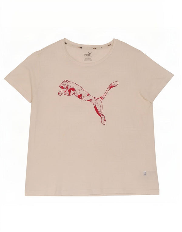 Puma - Camiseta gráfica para mujer, talla 40, talla grande, algodón blanco
