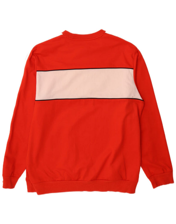 Adidas Hombre Sudadera Gráfica Jumper XL Naranja Colorblock Algodón