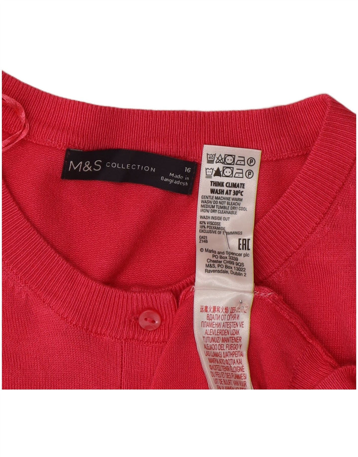 Marks & Spencer Suéter tipo cárdigan para mujer UK 46 Viscosa rosa grande
