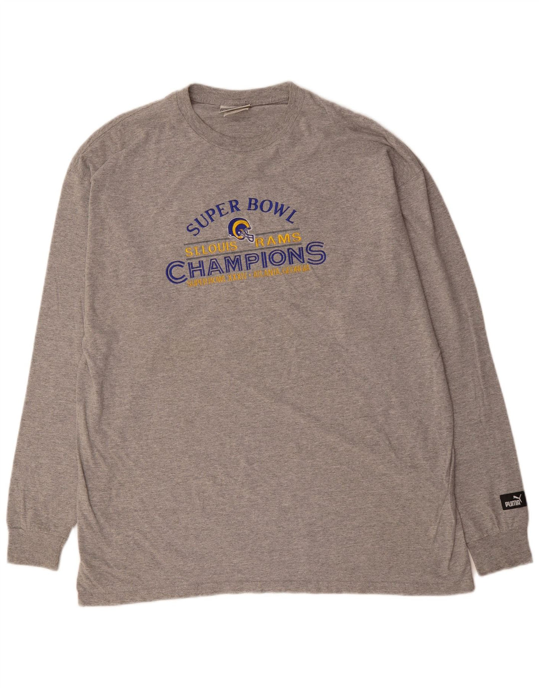 PUMA Camiseta gráfica de manga larga para hombre XL Algodón gris