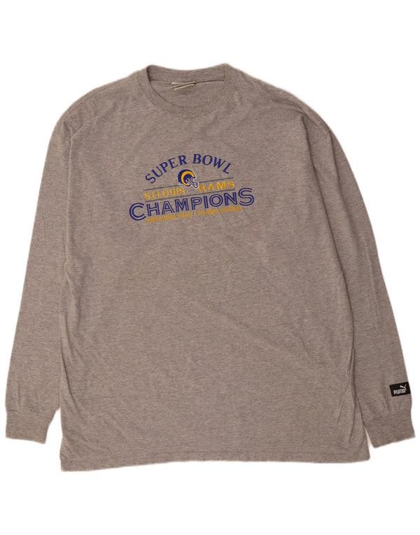 PUMA Mens Graphic Top Long Sleeve XL Grey Cotton