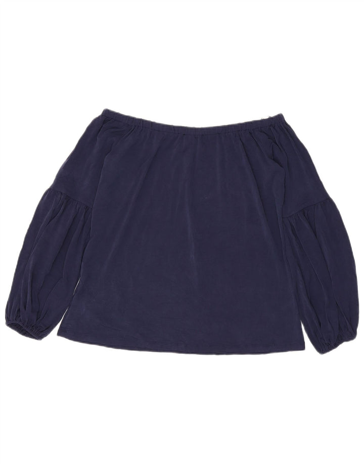 Michael Kors Top corto con hombros descubiertos para mujer Reino Unido 10 Pequeño Poliéster azul marino